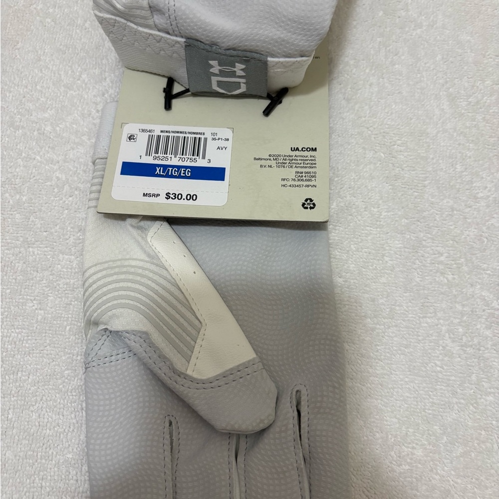 Under Armour Gray and White Batting Glove - Picture 2 of 7